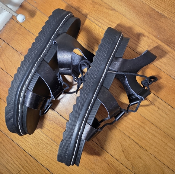 Torrid Black lace-up gladiator strappy sandals size 9 wide width white stitching - Picture 9 of 16